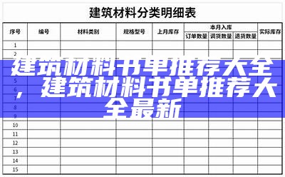 常用建筑材料密度大全Top10，建筑材料 密度