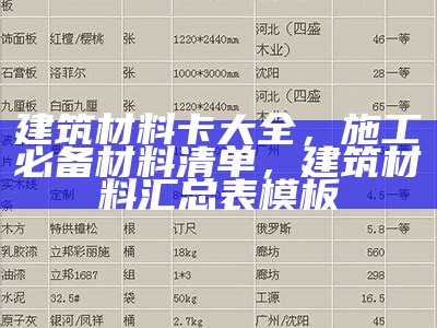 建筑材料报表-高质量的数据分析与可视化，建筑材料表格