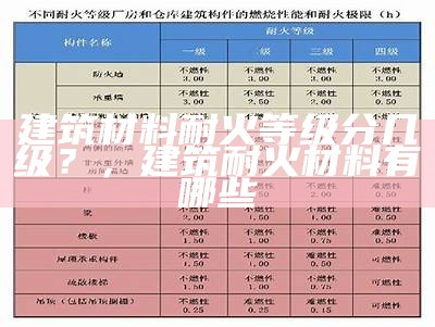 建筑材料阻燃等级及标准，建筑物阻燃标准